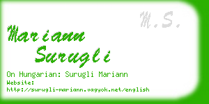 mariann surugli business card